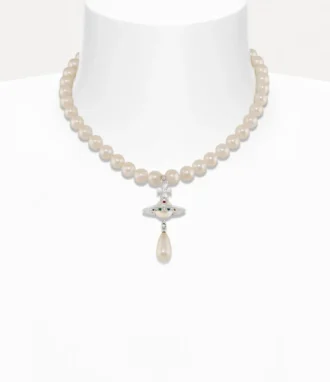 One Row Pearl Drop Choker One Row Pearl Drop Choker