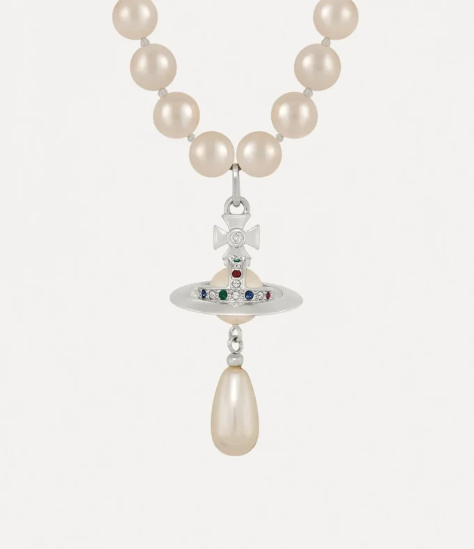 One Row Pearl Drop Choker One Row Pearl Drop Choker